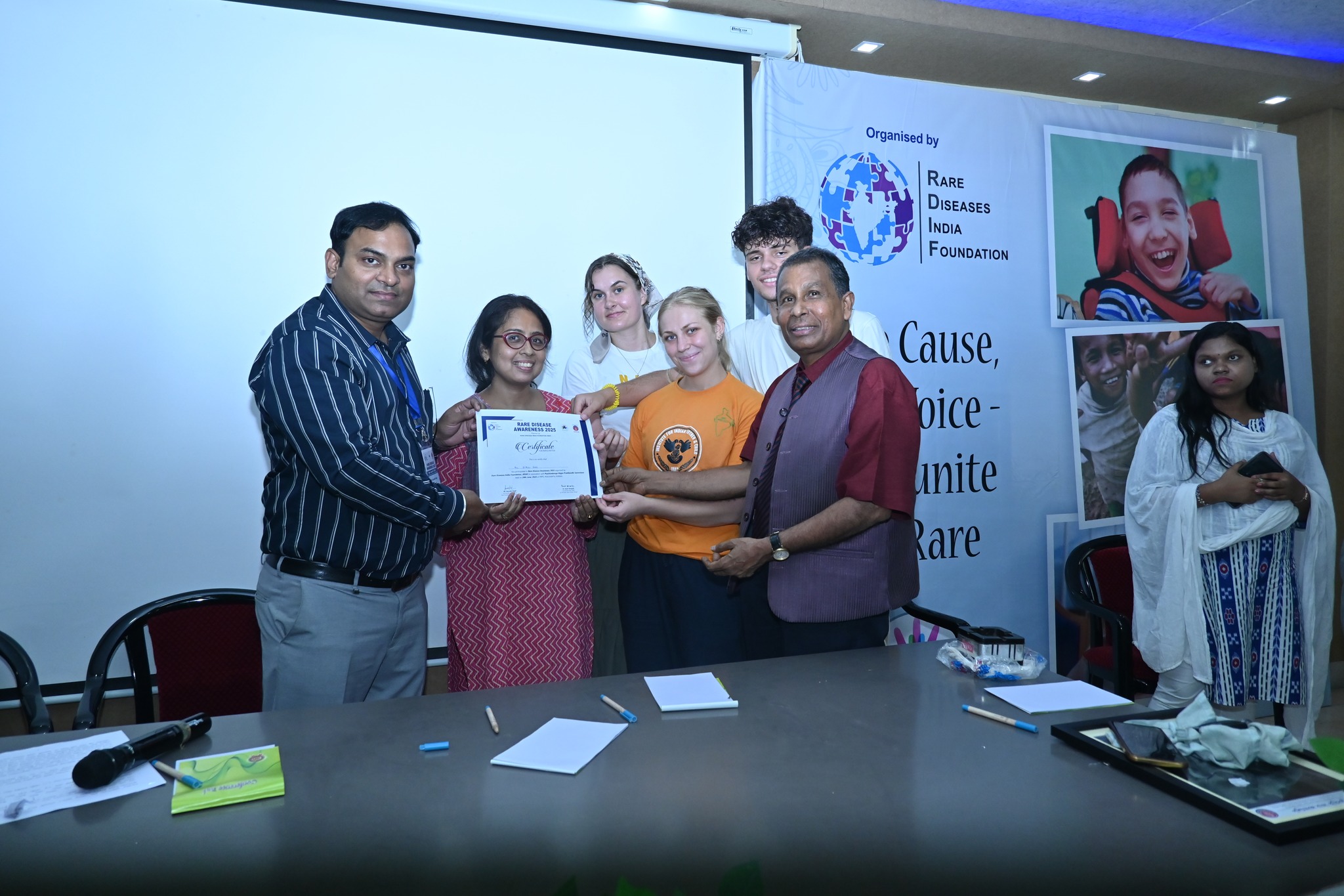 A candle lighting ceremony for patient support.